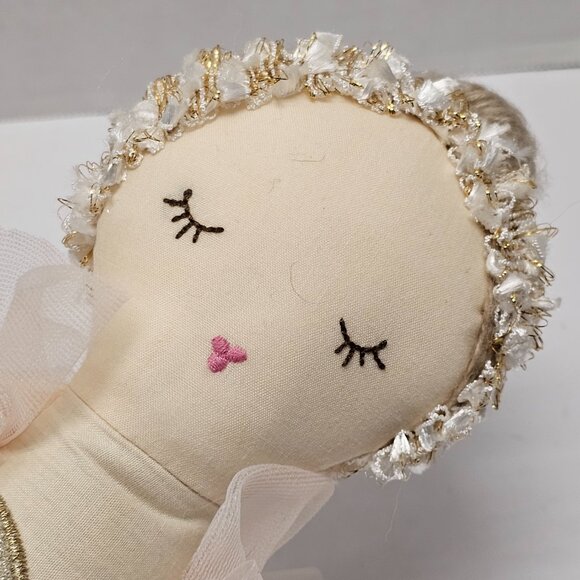 Mon Ami Designs Belle Sugar Plum Ballerina Soft Pink Gold Plush Decor Doll - Picture 11 of 16